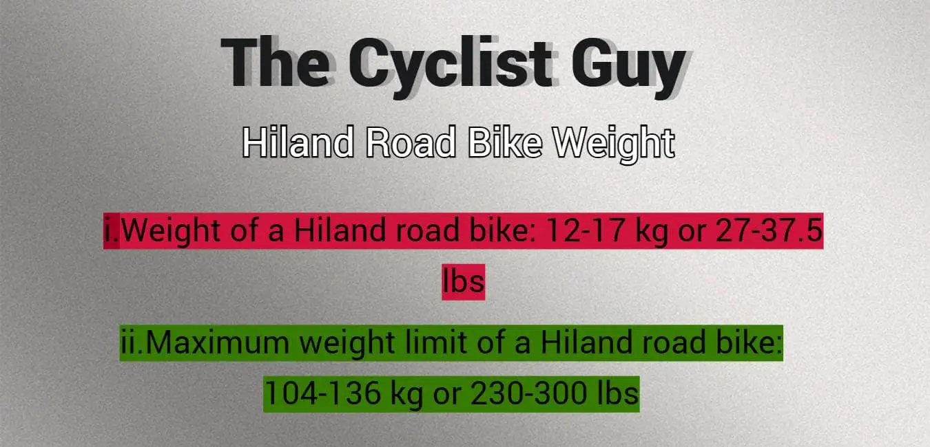 Hiland Road Bike Weight