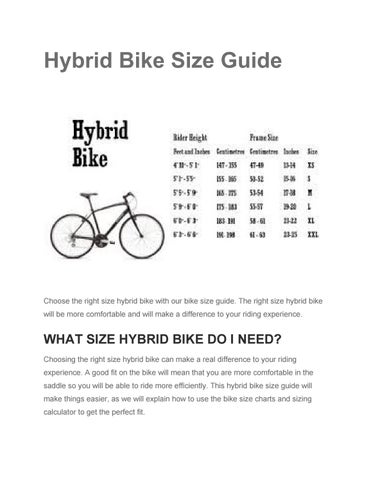 What Size Hybrid Bike Do I Need